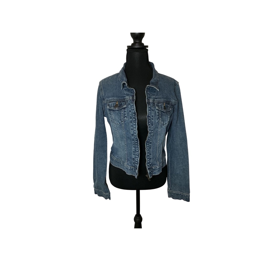 Abercrombie Fitch Denim Jacket Blue Medium Authentic Quality Jean Cotton Spandex